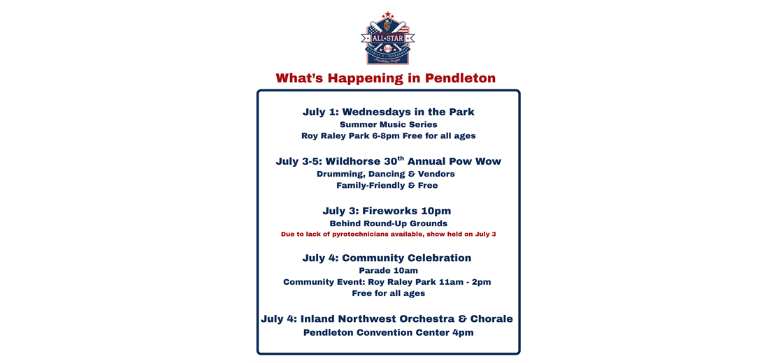 What's happening in Pendleton while you are here